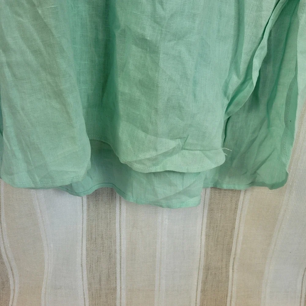 Stillwater The Linen Voile Tunic Seaglass Maxi Dress Size Medium Resortwear - Picture 3 of 13